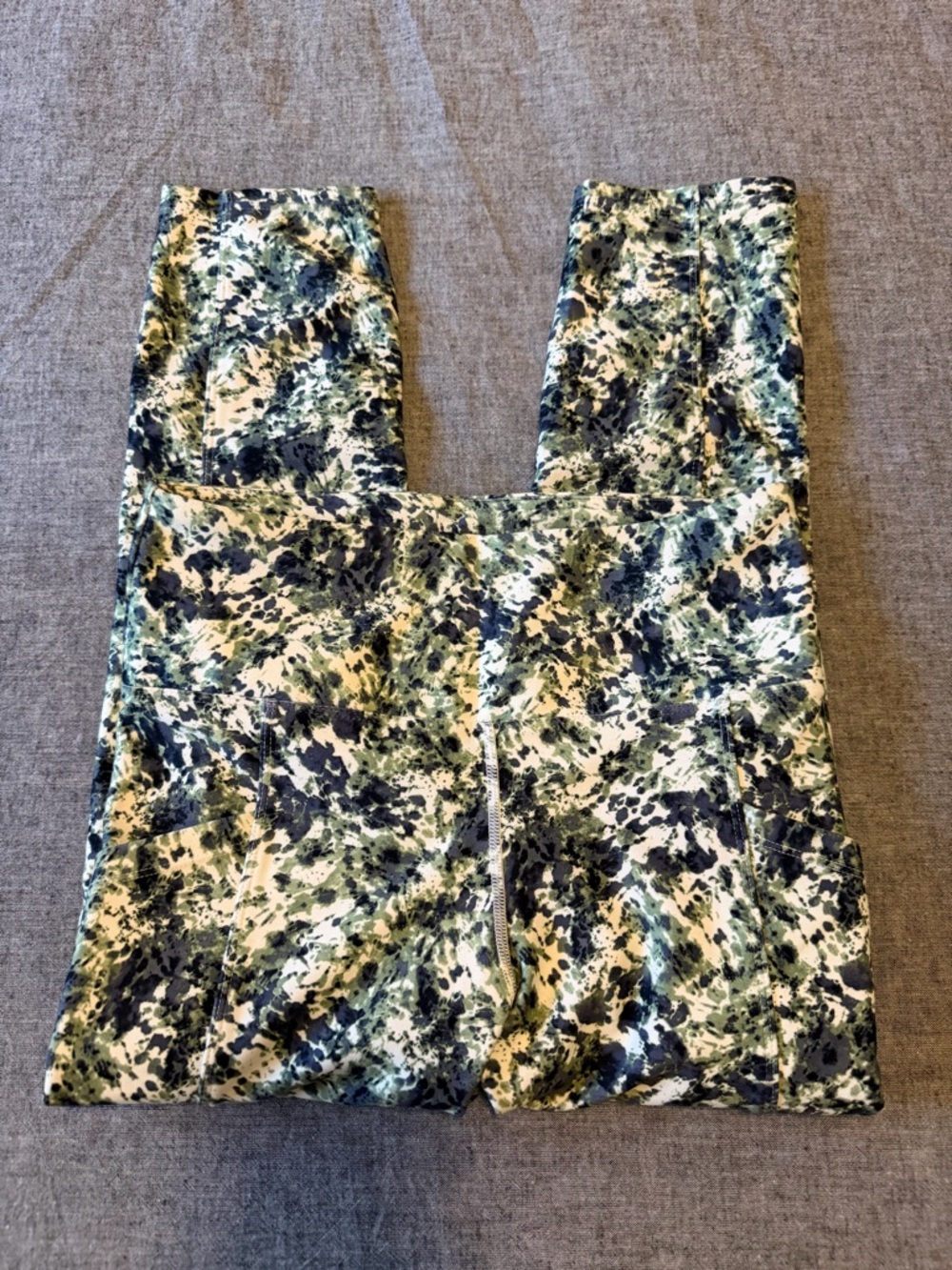 Green & Navy Abstract Print Leggings